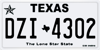 TX license plate DZI4302