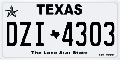 TX license plate DZI4303