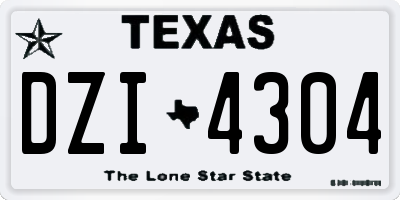 TX license plate DZI4304