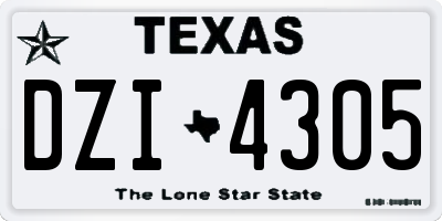 TX license plate DZI4305