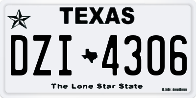 TX license plate DZI4306
