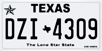 TX license plate DZI4309