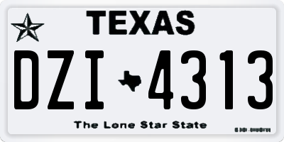 TX license plate DZI4313