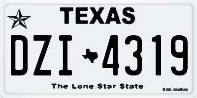TX license plate DZI4319