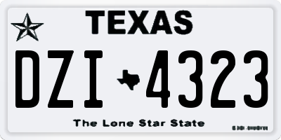 TX license plate DZI4323