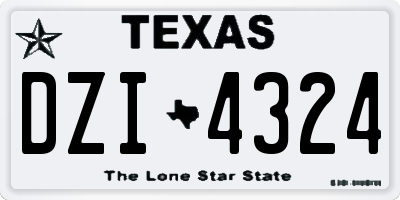 TX license plate DZI4324