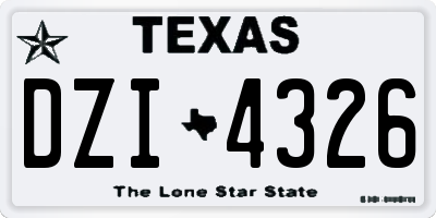 TX license plate DZI4326