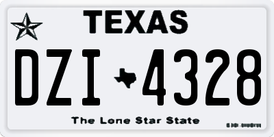 TX license plate DZI4328