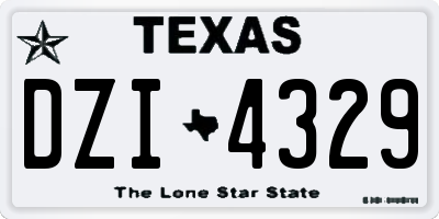 TX license plate DZI4329