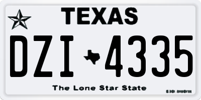 TX license plate DZI4335