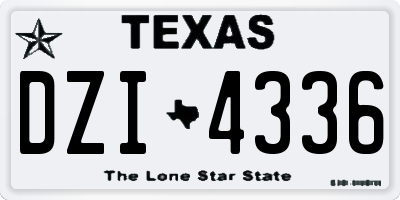 TX license plate DZI4336