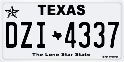 TX license plate DZI4337