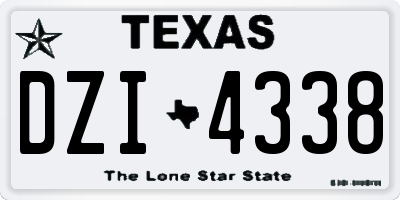 TX license plate DZI4338