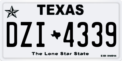 TX license plate DZI4339