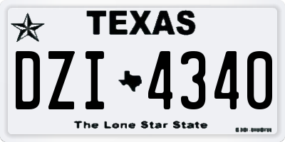 TX license plate DZI4340