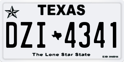 TX license plate DZI4341