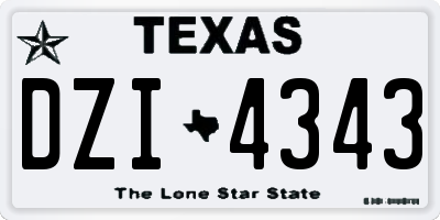 TX license plate DZI4343