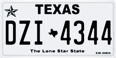 TX license plate DZI4344