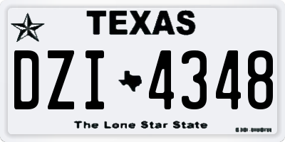 TX license plate DZI4348