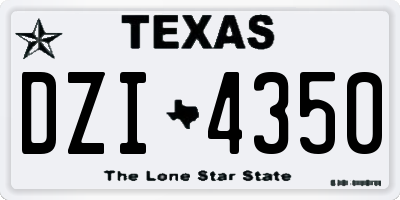 TX license plate DZI4350