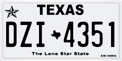 TX license plate DZI4351
