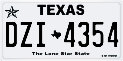 TX license plate DZI4354