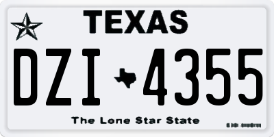 TX license plate DZI4355