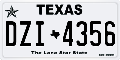 TX license plate DZI4356
