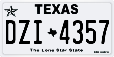 TX license plate DZI4357