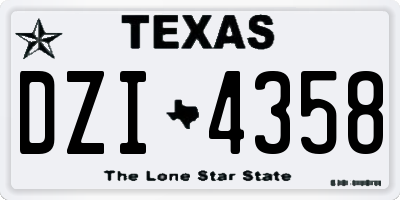 TX license plate DZI4358