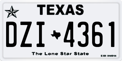 TX license plate DZI4361