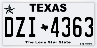 TX license plate DZI4363