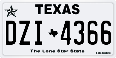 TX license plate DZI4366