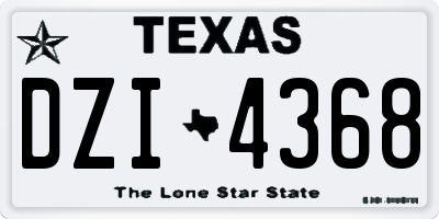 TX license plate DZI4368