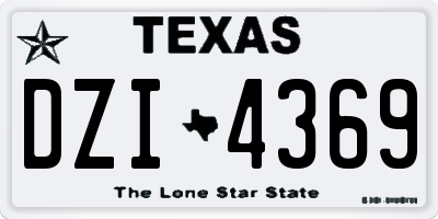 TX license plate DZI4369