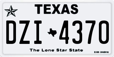 TX license plate DZI4370