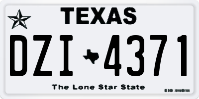 TX license plate DZI4371