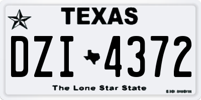 TX license plate DZI4372