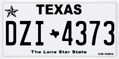 TX license plate DZI4373