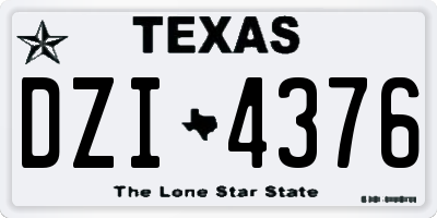 TX license plate DZI4376