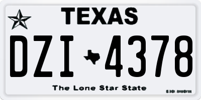 TX license plate DZI4378