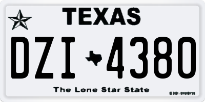 TX license plate DZI4380