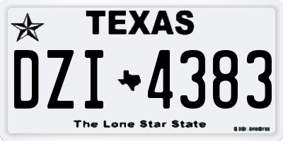 TX license plate DZI4383