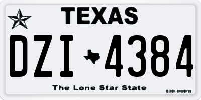 TX license plate DZI4384