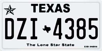 TX license plate DZI4385