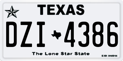 TX license plate DZI4386