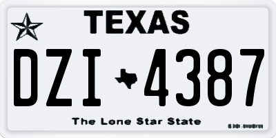 TX license plate DZI4387