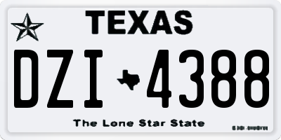 TX license plate DZI4388
