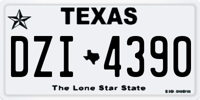 TX license plate DZI4390