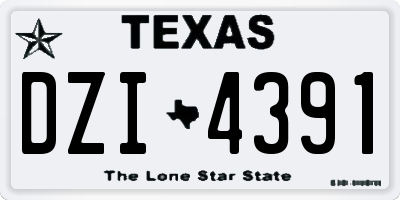 TX license plate DZI4391